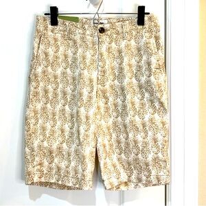Goodfellow Linden Pineapple Flat Front Mens Shorts Size 28 NWT
